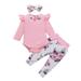ZHAGHMIN Cute Crop Tops For Girls 10-12 Tie Clothes Girls Pants Hairband Print Set Bow Floral Outfits Romper Baby Girls Outfits&Set Crop Hoodie And Pant Set Girls Outfits Size 5 Outfits For Baby Gra