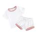 ZHAGHMIN Toddler Girl Sleeveless Tank Outfit Toddlers Kids Girls Boys Fashional Ribbed Soild Short Sleeve Top Short Pants 2Pcs Pajamas Sleepwear Outfits Set Baby Girl Set Clothes Cute Sweat Pants Fo