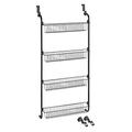 WENKO Door shelf, basket, storage cupboard with 4 large shelves, kitchen or bathroom organiser, perfect for spices or cleaning supplies, to hang on the door, 50 x 109 x 14 cm, powder-coated metal