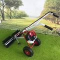 2-Stroke Gas Power Sweeper Broom Artificial Grass Lawn Brush Cleaner Gasoline Engine Ground Machine For Cleaning Rake Powered Snow Blower Nylon Roller Road Leaf Handheld Walk Behind Driveway
