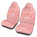 Easy to Install Car Universal Seat Cover Pink Butterfly Art Design Four Seasons Universal Front Seat Cover 2-Piece