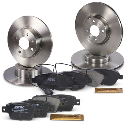 Bestprice Bremsscheiben + Bremsbeläge Vorne + Hinten [Hersteller-Nr. 10603540] für Fiat