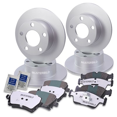 Bestprice Bremsscheiben + Bremsbeläge Vorne + Hinten [Hersteller-Nr. 10603558] für Mercedes-Benz