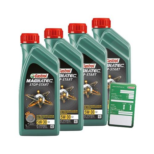 Castrol 4x 1 L Magnatec 5W-30 C2+Anhäng