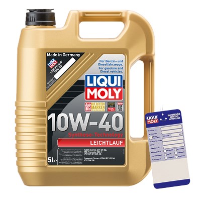 Liqui Moly 5 L Leichtlauf 10W-40 + Ölwechsel-Anhänger [Hersteller-Nr. 1310] Image