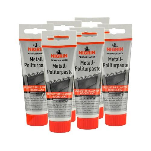 Nigrin 6x 75ml Performance Metall-Politurpaste [Hersteller-Nr. 74028]