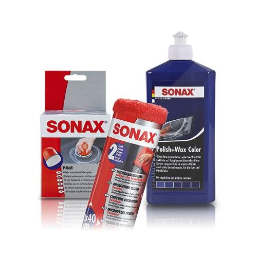 Sonax 1x 500ml Polish & Wax blau+ P-Ball+ 2x MicroTücher