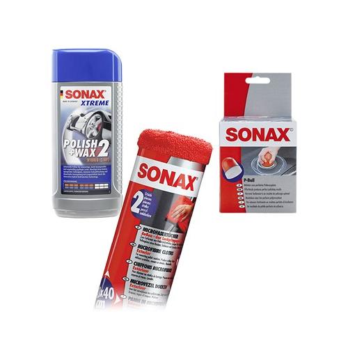 Sonax 1x 500ml XTREME Polish & Wax 2+ P-Ball+ 2x Tücher