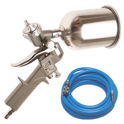 Bgs Druckluft-Farb-Sprühpistole + Druckluftschlauch [Hersteller-Nr. 10871473] Image