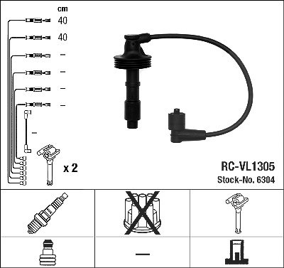 Ngk Zündleitungssatz [Hersteller-Nr. 6304] für Volvo Image