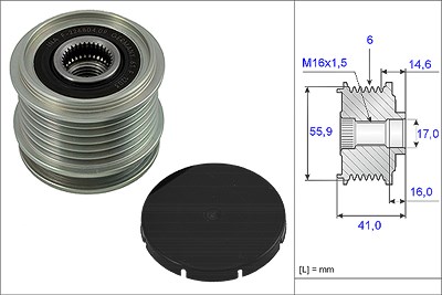 Schaeffler Ina Generatorfreilauf [Hersteller-Nr. 535001010] für Audi, Seat, Skoda, VW Image