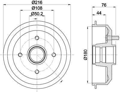 Hella Bremstrommel [Hersteller-Nr. 8DT355300-161] für Ford, Mazda Image