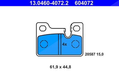 Ate Bremsbelagsatz, Scheibenbremse [Hersteller-Nr. 13.0460-4072.2] für BMW Image