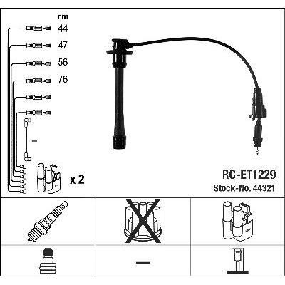 Ngk Zündleitungssatz [Hersteller-Nr. 44321] für Toyota Image