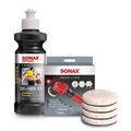 Sonax 1x 250ml PROFILINE Poliermittel Cut+Finish + 4x Lammwollpad 80mm [Hersteller-Nr. 02251410]