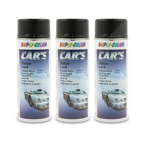 Dupli Color 3x 400 ml CAR'S Rallye-Lack Spraydose schwarz matt 385872