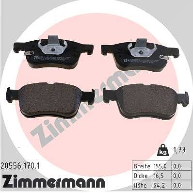 Zimmermann Bremsbelagsatz, Scheibenbremse [Hersteller-Nr. 20556.170.1] für Ford Image