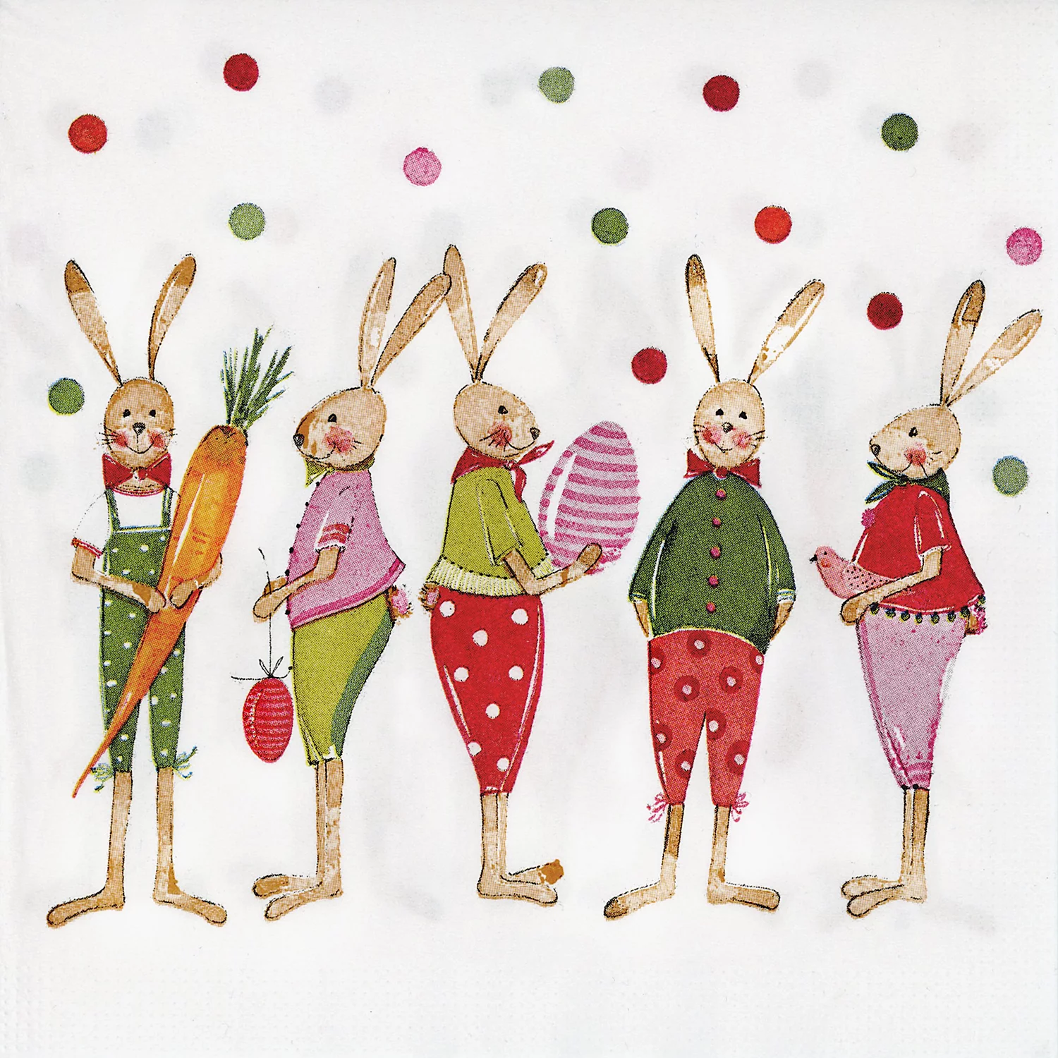 Papierservietten Osterhasen, 33 x 33 cm, 20 Stück Image