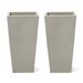 Step2 Tremont 28-Inch 2pk Square Concrete Large Indoor/Outdoor Planter Plastic