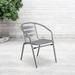 Silver Metal Stack Chair with Aluminum Slats