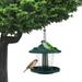 Suzicca Outdoor Hanging Wild Bird Feeder Hanging Outdoor Garden Backyard Decoration Clear Pavilion Shape with Roof Waterproof Pet Bird Feeders with Iron Hook