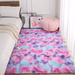 Homore Cute Fluffy Rainbow Area Rugs for Girls Room Soft Shaggy Colorful Rugs Plush Floor Carpets Princess Rug for Kids Bedroom 3 x5 Hot Pink