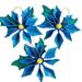VEAREAR 3Pcs Artificial Christmas Flower Realistic Looking Bright Color Shiny Visual Effect Eco-friendly Reusable Decorative Sponge Paper Glitter Artificial Flowers Xmas Tree Ornament for Home