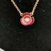 Kate Spade Jewelry | (#119) Nwot Kate Spade Gold Tone Necklace With Pink Floral Pendant | Color: Gold/Pink | Size: Os