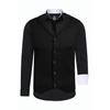 Langarmhemd RUSTY NEAL, Herren, Gr. S, EURO-Größen, schwarz-weiß (schwarz, weiß), 60% Baumwolle, 37% Polyester, 3% Elasthan, mehrfarbig, casual, ohne Ausschnitt, Langarm, Hemden, bestehend aus Hemd, Weste und Krawatte