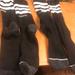 Adidas Underwear & Socks | 2 New Pair Mens Adidas Black Socks W White Stripes | Color: Black/White | Size: L