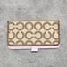 Coach Bags | Coach Checkbook Holder Case Khaki Signature Collection Used Condition | Color: Tan | Size: 6.75x4 Inches