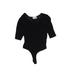 Black Bead Bodysuit: Black Print Tops - Women's Size X-Small