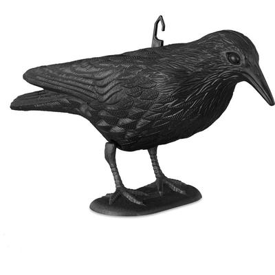 Taubenschreck Krähe, Dekofigur als Vogelscheuche, stehende Figur für Taubenabwehr, Gartenfigur,