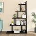 Hayes 5 Tiers Wood Bookshelf Freestanding L-Shape Bookcase Corner Storage Shelf