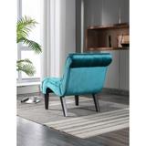Accent Living Room Chair Leisure Chair with Rubber Wood Legs, Curved Armless Chairs Living Room Chairs for Small Spaces