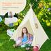 Costway Kids Canvas Play Tent Foldable Playhouse Toys for Indoor