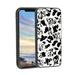 Compatible with iPhone XS Max Phone Case Cow-Print-Abstract-Art-Black-White-Pink-Cute0 Case Men Women Flexible Silicone Shockproof Case for iPhone XS Max