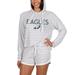 Women's Concepts Sport Cream Philadelphia Eagles Visibility Long Sleeve Hoodie T-Shirt & Shorts Set