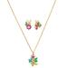 Kate Spade Jewelry | Kate Spade New Bloom Cluster Floral Frontal Pendant Necklace Earrings Set | Color: Blue/Gold | Size: Os