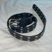 Nine West Accessories | Black Grommet Leather Belt S/M | Color: Black/Silver | Size: S/M