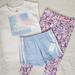 Adidas Matching Sets | Adidas Short Set & Floral Leggings By Crown & Ivy | Color: Blue/Purple | Size: 3tg