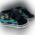 Vans Shoes | Black Vans Midtop With Dancing Music Dinosaurs | Color: Black/Green | Size: 4bb