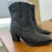 Free People Shoes | Free People Western Booties | Black Chunky Heel Boots New/ Not Worn | Color: Black | Size: 8