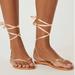 Anthropologie Shoes | Anthropologie Pilcro Harness Tie-Up Thong Sandals | Color: Silver/White | Size: 9