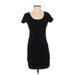 H&M Casual Dress - Bodycon Scoop Neck Short sleeves: Black Print Dresses - Women's Size Small