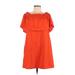 H&M Casual Dress - A-Line Boatneck Short sleeves: Orange Print Dresses - Women's Size Small
