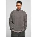 Kapuzenpullover URBAN CLASSICS "Herren Oversized Roll Neck Sweater" Gr. 3XL, grau (asphalt) Herren Pullover Kapuzenpullover