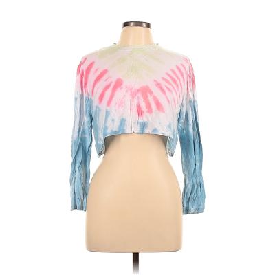 Dreamsicle Kids Long Sleeve T-Shirt: Blue Tie-dye Tops - Women's Size Large