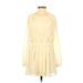 Forever 21 Casual Dress - A-Line Crew Neck Long sleeves: Ivory Print Dresses - Women's Size X-Small