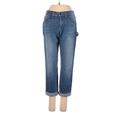 Joe's Jeans Jeans - Mid/Reg Rise Straight Leg Cropped: Blue Bottoms - Women's Size 25 - Medium Wash